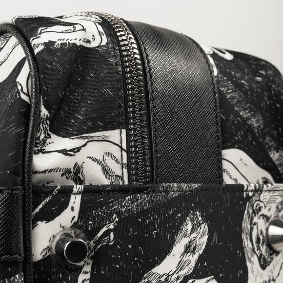 Prada AW/16 Animal Kingdom Nero & Avorio Tessuto Suitcase - Picture 6 of 16